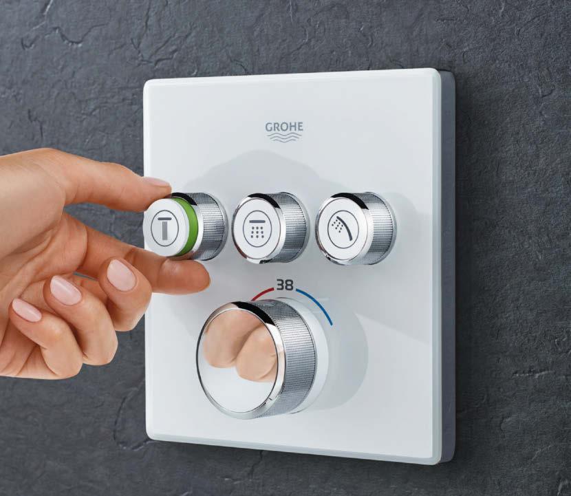 grohe.cz Baterie podomítkového systému GROHE SmartControl je k dispozici ve dvou variantách kulaté a hranaté.