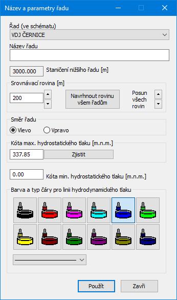 Kapitola 4 Název řadu a jeho parametry Řad (ve schématu): Jedná se o rozbalovací seznam, který obsahuje jména všech řadů, které byly vytvořeny na panelu schéma.