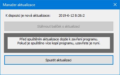 K provedení kontroly a následné aktualizaci je nutné připojení počítače