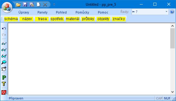 Kapitola 2 První spuštění, nástrojové panely Program spustíte pomocí zástupce Přehledný podélný profil 5 ve skupině Start/AutoPEN.