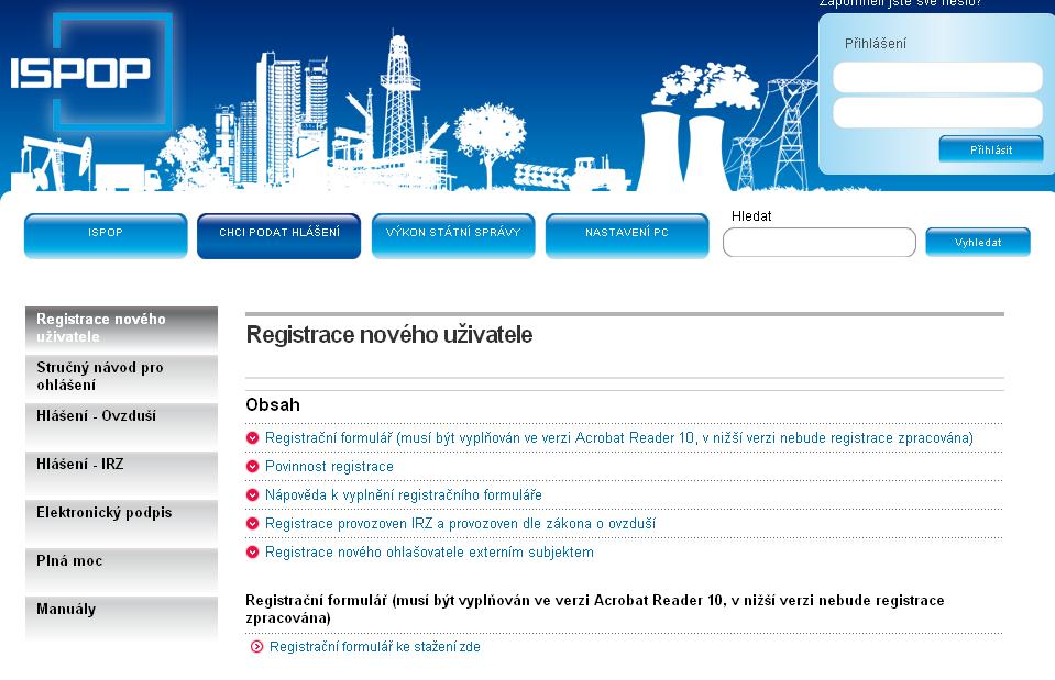 2 Registrace 2.1 Registrace subjektu Registrace nových subjektů probíhá prostřednictvím registračního formuláře.