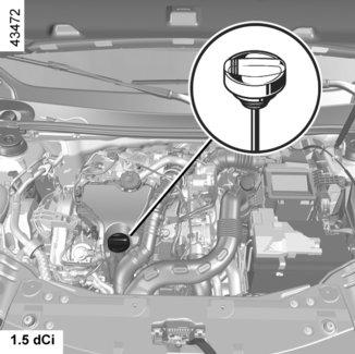 HLADINA OLEJE V MOTORU: doplnění, plnění (2/3) 1 1 1 2 2 V případě abnormálního nebo opakovaného snížení hladiny oleje kontaktujte značkový servis.