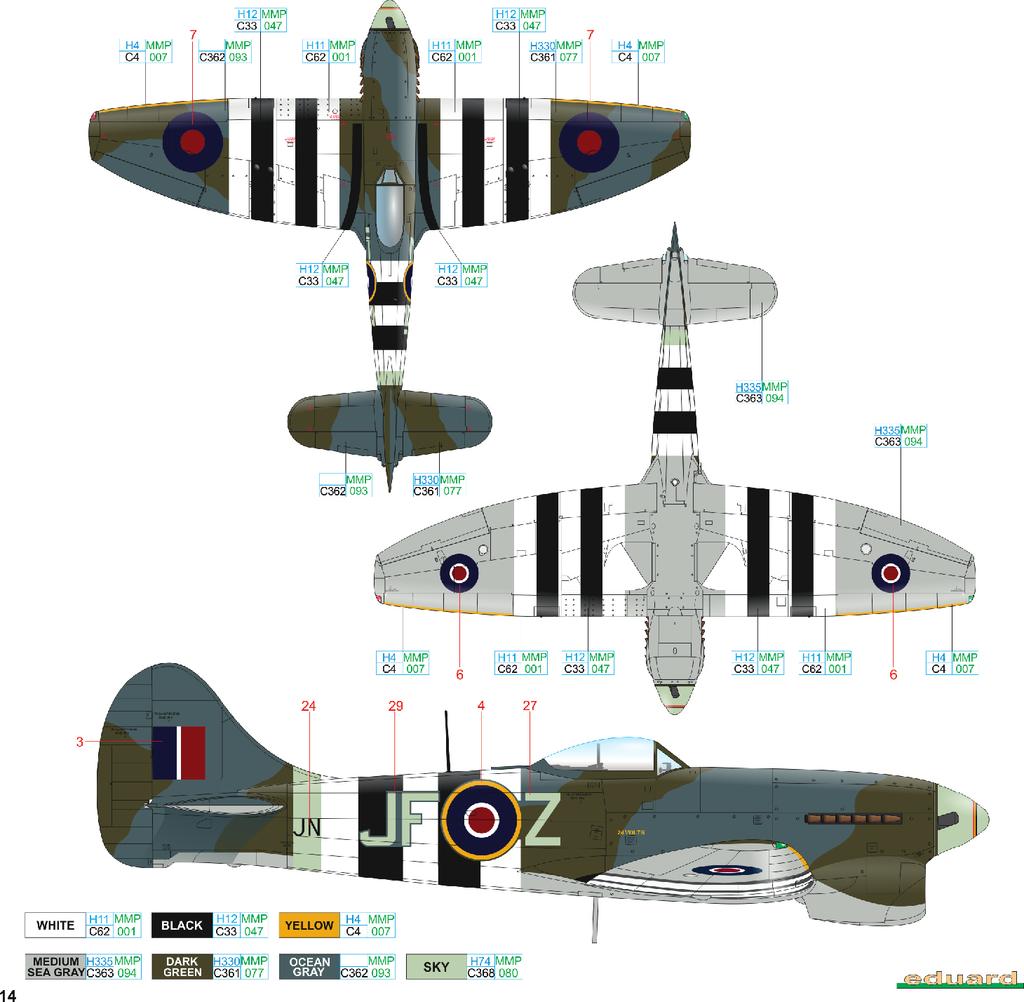 A JN862, 3. squadrona, 150. Wing, RAF Newchurch, Velká Británie, červen 1944 Po úspěšné službě u 609.