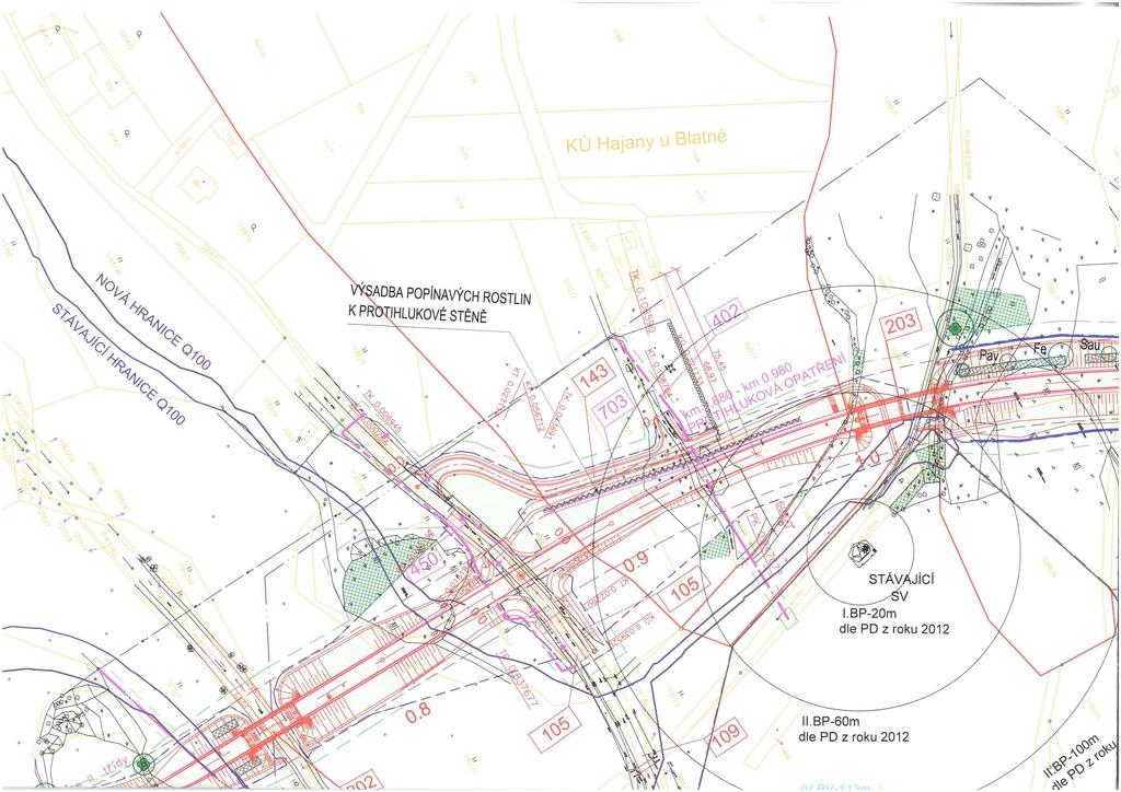 Projektová dokumentace byla na základě podaných námitek takto upravena a doplněna: SO 143 Polní cesta v km 0,934: jedná se o přeložku příjezdové komunikace k rekreačnímu objektu na pozemku parc. č.