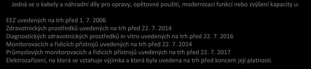 elektrozařízení, která nespadají do žádné z uvedených kategorií v písmenech a) až i) Spadá EEZ do některé z kategorií mimo působnost NV?