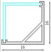 plastová profilu 24 profil 16x16mm 3m,