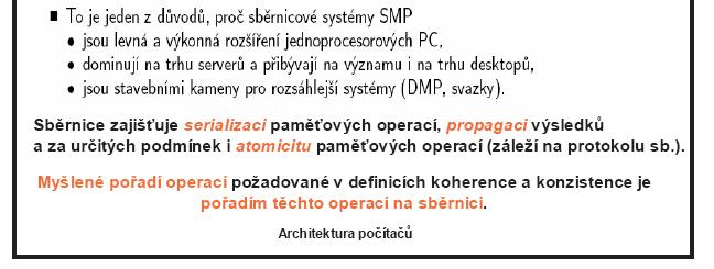 Zajištění konzistence v SMP se sdílenou pamětí?