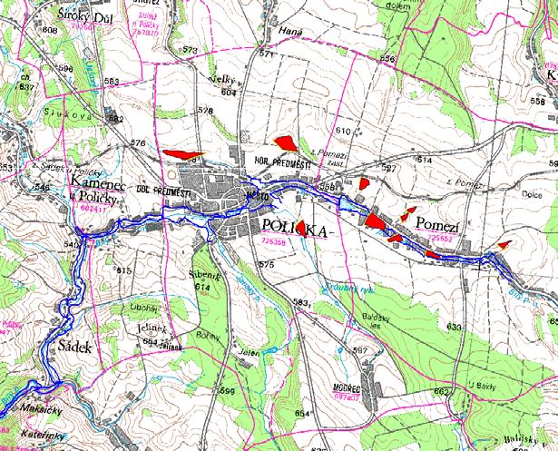 5.3 Návrh opatření ke splnění konkrétních cílů Pro město Polička je zpracována studie protipovodňových opatření v povodí Bílého potoka.