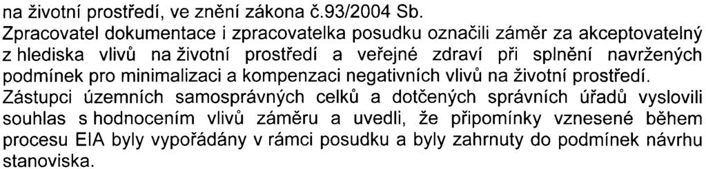 - 8- na životní prostøedí, ve znìní zákona è.93/2004 Sb.