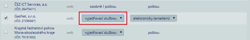 Vybraní správci, kteří jsou zapojeni do služby, budou osloveni vyjadřovací službou, tzn. aplikace jim žádost odešle sama automaticky.