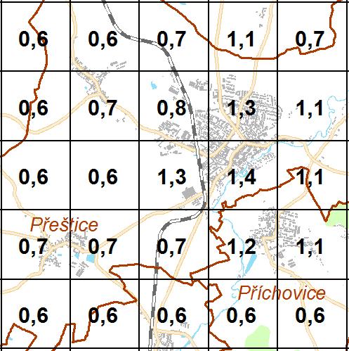 Benzo[a]pyren [mg.m -3 ] roční průměrná koncentrace Pro záměr nejsou vyžadována kompenzační opatření podle 11 odstavce 5 Z 201/2012 Sb.