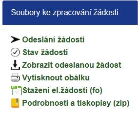 Tento kód je následně i na obálce, kterou si vytisknete po odeslání, viz obrázek níže u postupu pro odeslání vyplněné žádosti do informačního systému. POZOR!