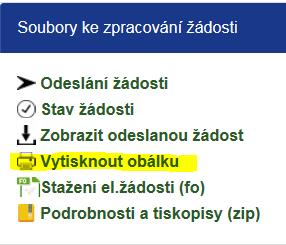 Dvanáctimístný kód (PID) na vytištěné obálce pro doručení musí být shodný s dvanáctimístným kódem (PID) vygenerovaným k odesílané žádosti.