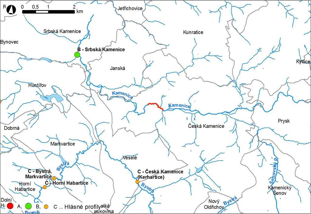Obr. 2 Hydrografická mapa s dalším vodohospodářským obsahem 2 Charakteristika OsVPR 2.