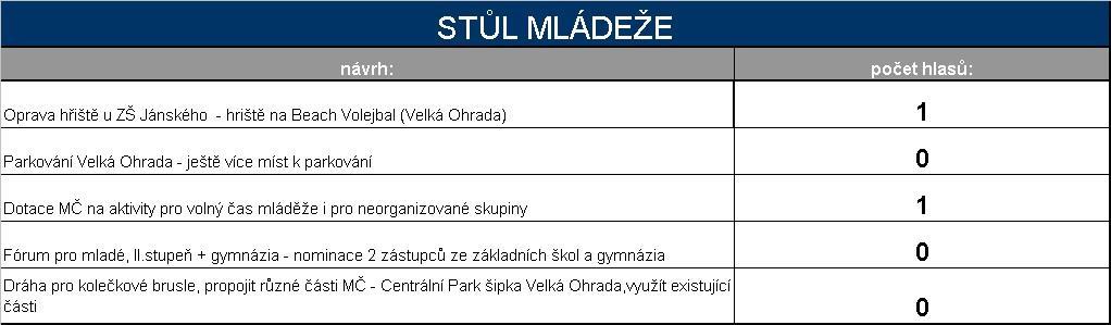 Prezentace navržených problémů a hlasování o TOP desateru: Mluvčí, garanti jednotlivých skupin pak celému fóru