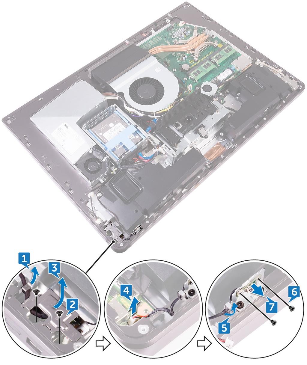 7 Zvedněte desku tlačítka automatického