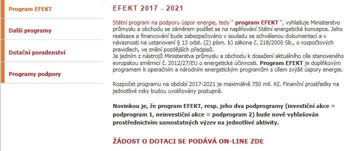 d) EKIS 2020 - informace na webu EFEKT PŘÍRUČKA K PODÁNÍ A VYPLNĚNÍ