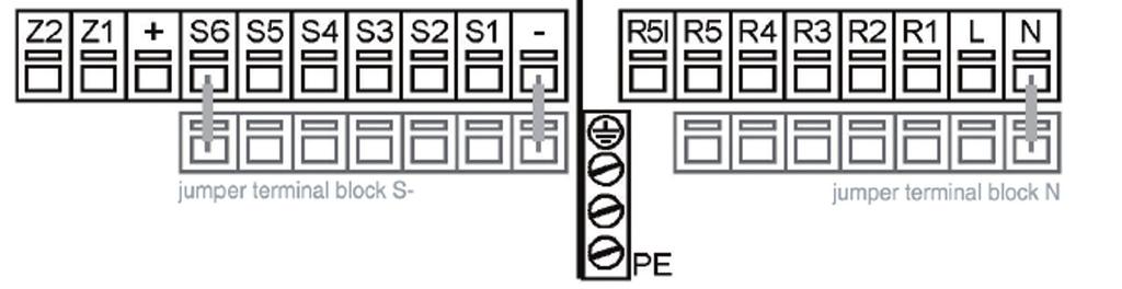 D - ELEKTRICKÉ ZAPOJENÍ JEDNOTLIVÝCH SCHÉMAT P ipojení idel max 12V Sí ové nap tí 230V 50Hz propojka adové svorkovnice S- propojka adové svorkovnice N - Teplotní idla S1 S6 (polarita libovolná) -