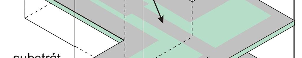 Z druhé strany dielektrického substrátu je do obdélníkového flíčku, ohraničeného prokovy, které vodivě spojují tento vrchní