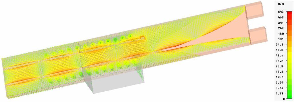 tedy nad hodnotou -1 db v pásmu kmitočtů 65,5 GHz až 84 GHz. Hodnota činitele odrazu s22 je pod úrovní -15 db v rozmezí 78,9 GHz až 84 GHz.