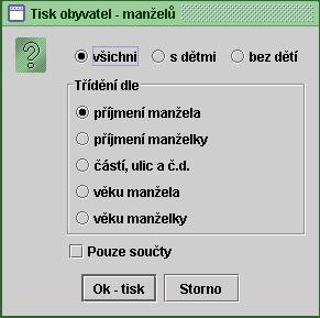 100 1. Máte možnost vybrat čísla domovní pro tisk - zadejte je do pole Výběr č.d. (zadaná čísla oddělte čárkou). 2.