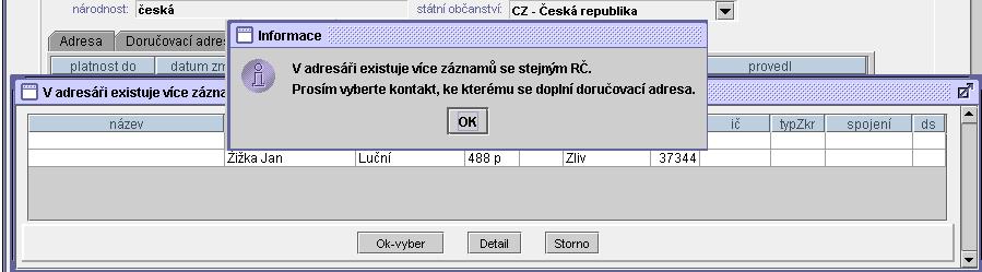 71 Změna doručovací adresy Zobrazí se formulář s vyplněnou doručovací adresou, provedou se