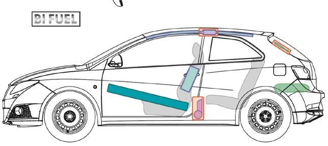 plynokapalinovdämpfer pro Steuergerät für Airbag Batterie Kraftstoff- nádrž na tank IIbiza (BiFuel 3