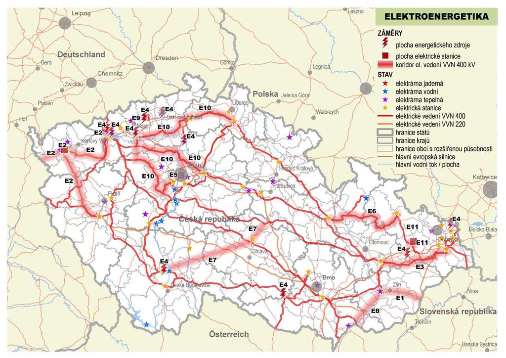 Obr. 3: PÚR ČR schéma elektroenergetiky Územně plánovací dokumentace vydaná krajem Zásady územního rozvoje Jihomoravského kraje (dále jen ZÚR Jmk ) byly vydány na 25.