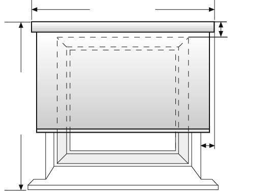 Doporučené rozměry pro montáž před okenní výklenek na stěnu: Výrobní šířka Přesah