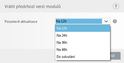 Nezobrazovat upozornění o úspěšné aktualizaci vypne zobrazování oznámení v pravém dolním rohu obrazovky. Použití této možnosti je užitečné v případě, kdy na počítači běží aplikace na celou obrazovku.