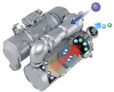 výfukových plynů představuje osvědčenou technologii, kterou jsou vybavovány současné motory Komatsu.