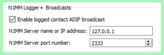 8 Musíte také nakonfigurovat N1MM, aby přijal logovací data z WSJT-X. Přejděte na Configurer Configure ports,... Broadcast data.