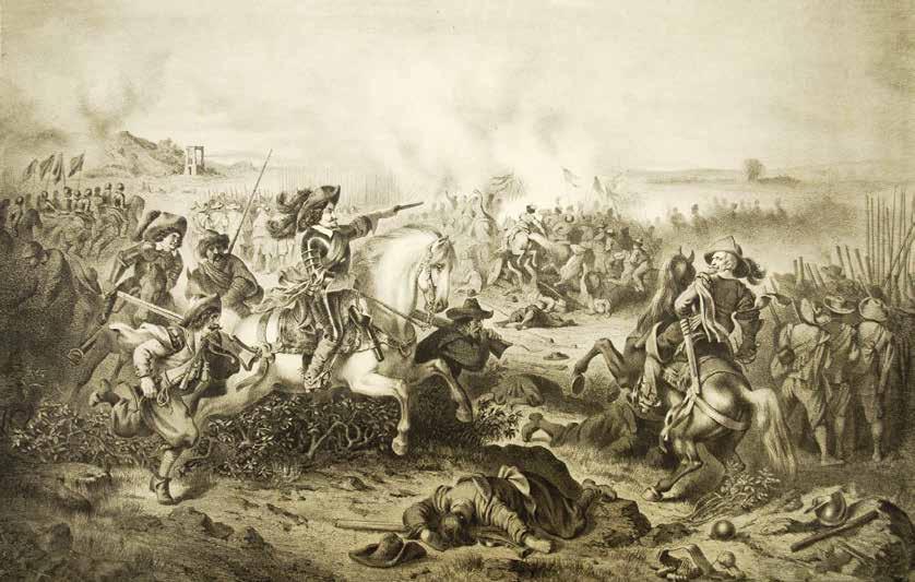 Rok 1619 a bitva u Záblatí Bitva u Záblatí 10. června 1619 na vyobrazení z 19. století, romantická představa o bitevní vřavě.