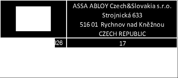 Doporučené příslušenství Protiplech Připojovací kabel Kování 12V /DC 220 ma 900 ma bez omezení max.