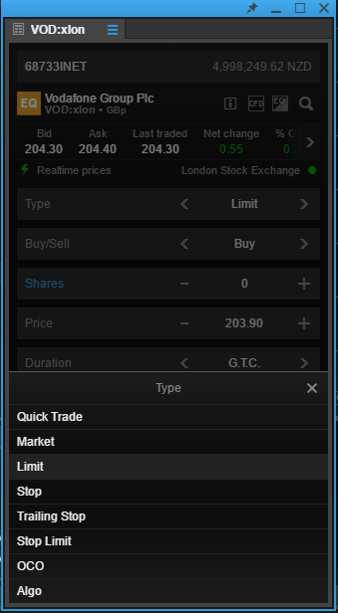 Trade Ticket algoritmické pokyny Na platformě SaxoTraderPRO můžete zadávat a spravovat