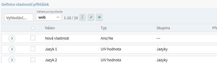 a) Název - Nejvyšší dosažená účast na matematických olympiádách - libovolné pojmenování vlastnosti b) Typ - Výběr z hodnot - typ vlastnosti, dle kterého chceme vlastnost řešit - ANO/NE, číslo, text,