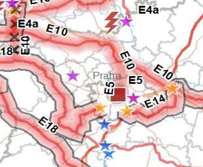 prospěšnou stavbu D201 pro trať Praha Lovosice, úsek Praha hranice kraje - koridor E10 (z PÚR 2008) pro vedení VVN 400 kv TR Výškov TR Čechy Střed jako koridor pro veřejně