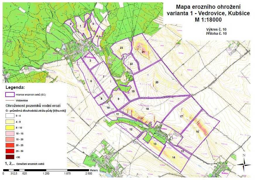 EC byl pro přehlednost uspořádán do tabulek Tab. 7 14. Na základě takto získaných hodnot byla navržena protipovodňová opatření. Obr. 30.