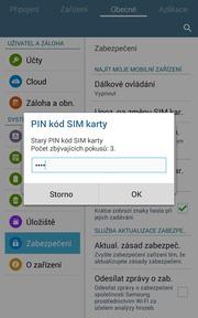 19 z 29 Zapnutí PIN kódu V záložce Obecné vyberete možnost Zabezpečení a zvolíte Nastavte zámek SIM karty. PIN zapnete/vypnete zaškrtnutím políčka na konci řádku Zamknout SIM kartu.