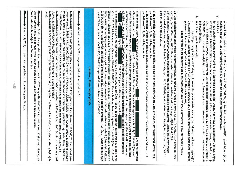 o námitkách, v souadu s ust. 172 odst. 5 zákona č. 500/2004 sb., správní řád, ve znění pozdějších předpisů tak, jak je uvedeno na str. 20-26 v odůvodnění Změny č.