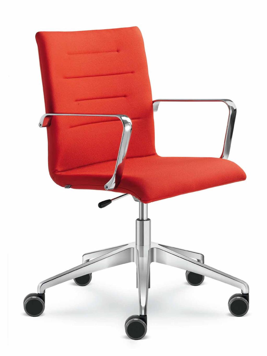 The Oslo range also brings two swivel chairs. Oslo is an elegant conference chair with a polished-aluminium four-star base with glides.