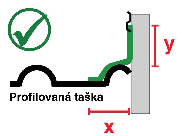 cca v polovině vodní drážky. Y je výška napojení EasyFlashe.