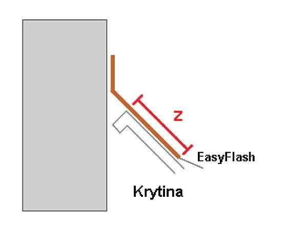 min. 8 cm, u střech se sklonem pod 22 Y = min. 10 cm.