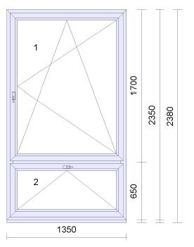 Pozice: 1 Množství: 58 ks Poutec: 1350mm 2350mm, sklopné sloupek/příčka 2* 2ks 1 otevíravé