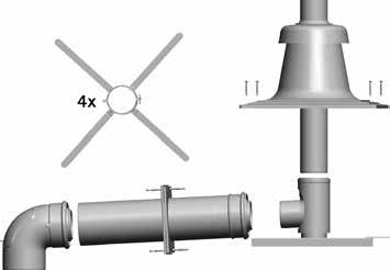 SESTAVY DO 100KW Koncentrické připojení spalinovodu do šachty C93x. Pevné nebo flexibilní vedení v šachtě. Provedení s přívodem vzduchu vně místa instalace.