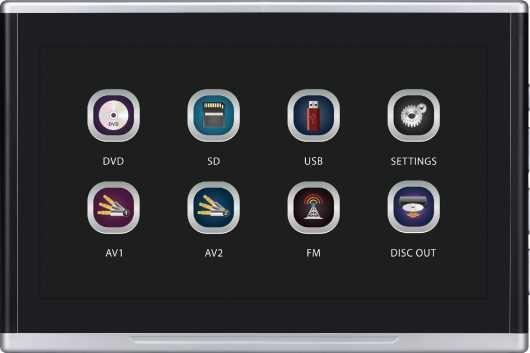 DS-X101td Monitor s přehrávačem k montáži na opěrku hlavy Přehrává: DVD, VCD, CD, MP3, MP5, JPG Uživatelská
