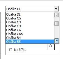 Např. pro tvorbu obálky zvolíme data a potvrdíme tlačítkem