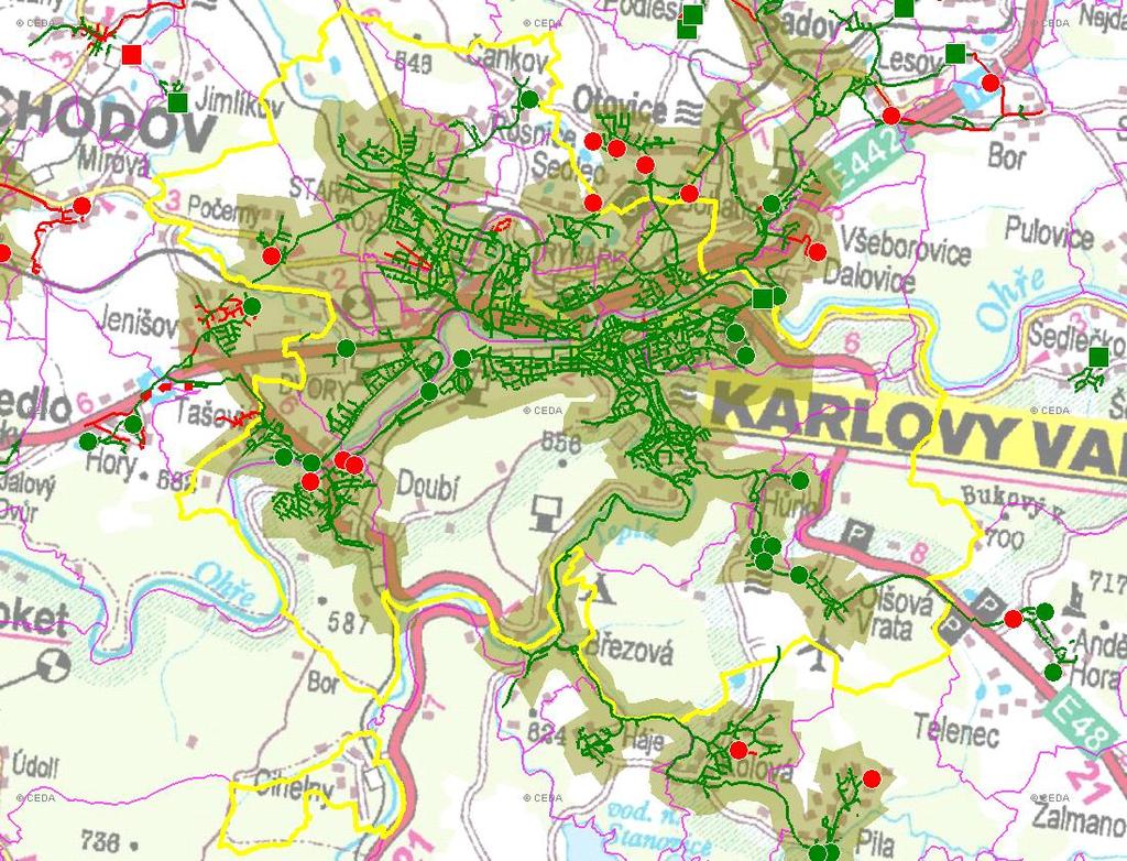 E. KANALIZACE A ČOV E.1 ZÁKLADNÍ ÚDAJE Základní parametry: Ozn.: Jednotky: Rok: 22 25 21 215 Počet všech obyv. napoj. na kanal. Nk obyvatel 2252 2264 2286 28 Počet obyv.