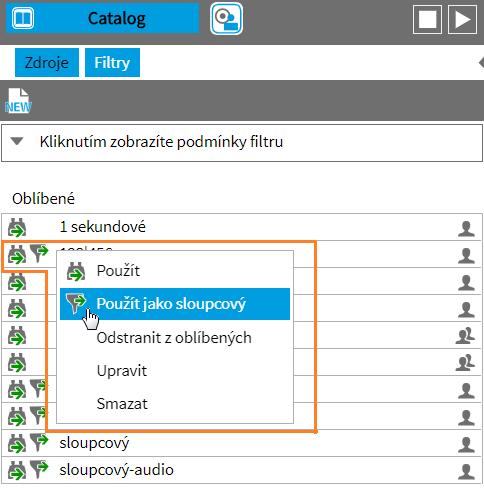 4. Filtry Kntextvé menu nad pjmenvaným a slupcvým filtrem (nvě vlba Pužít jak slupcvý).