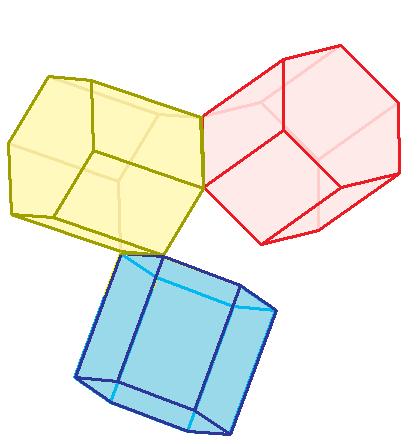 pravém zrně; jsou zobrazeny orientace rovin kolmých na směr namáhání Můžeme pozorovat, že dvojčata, která jsou orientována